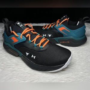 Under Armour HOVR Project Rock 5 Miami 305 Hurricanes UM Black Green Men sz 6